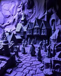 Immerse yourself in this captivating sculptural clay art depicting a magical school brimming with young wizards. Rendered in 