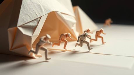 Explore the mesmerizing world of extreme macro photography with this intricate origami chase scene. Witness exaggerated squas