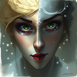 Explore a digital sketch featuring a fairy godmother emerging from a swirl of sparkles, rendered with loose, painterly stroke