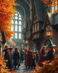 Explore a magical school teeming with young wizards, bathed in the warm hues of autumn.  Immerse yourself in an earthy and co
