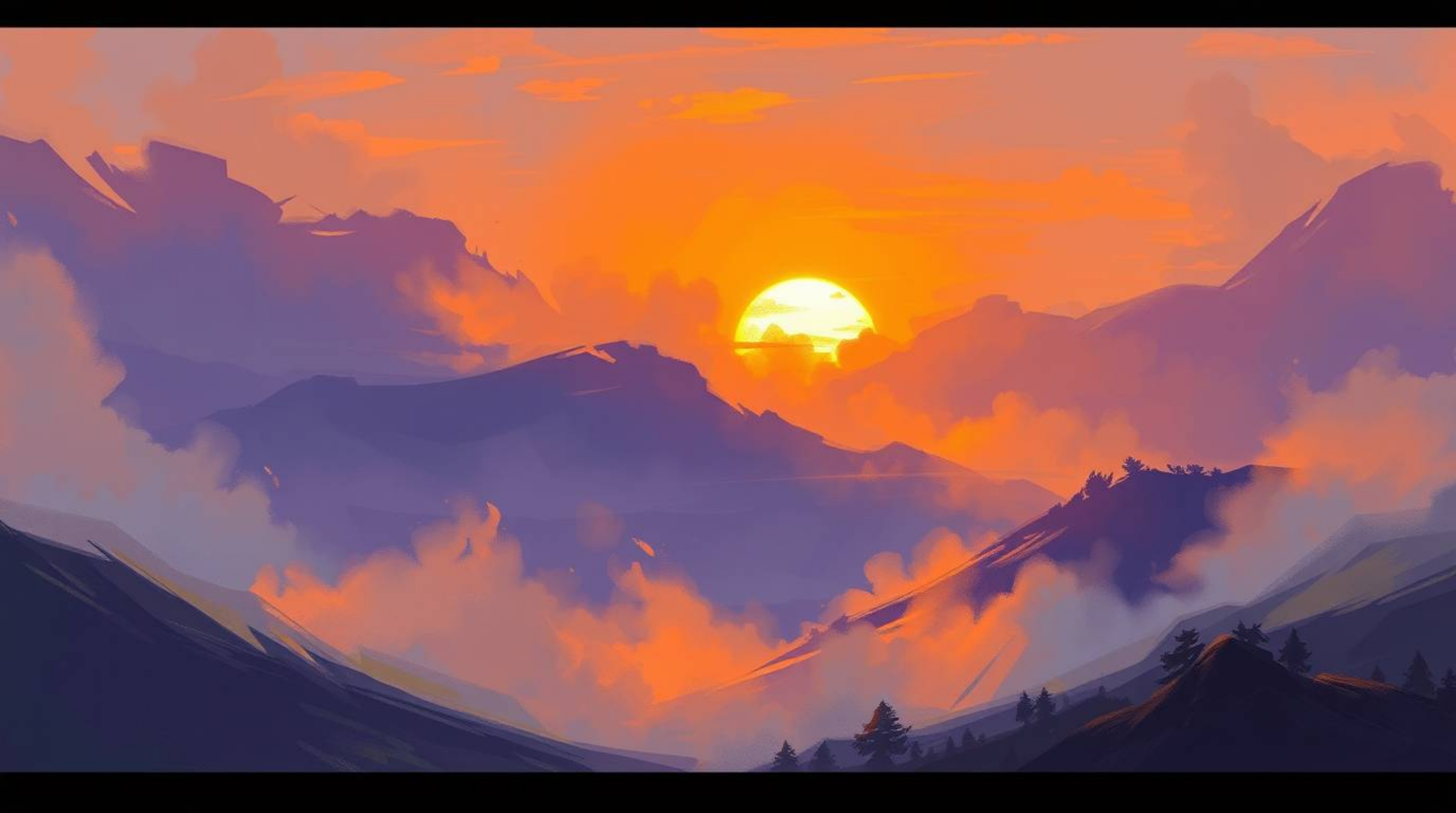 Explore a world of digital artistry with vibrant ultraviolet hues painting a mesmerizing fantasy scene. Discover fog-covered 