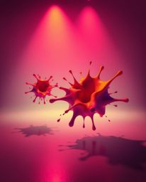 Immerse yourself in a mesmerizing world of abstract 3D art. Vibrant, electric colors collide with deep shadows in this surrea
