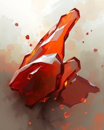 A rough and dynamic digital sketch featuring complementary epic colors and a misty atmosphere. Glassy, fluid 3D shapes are in