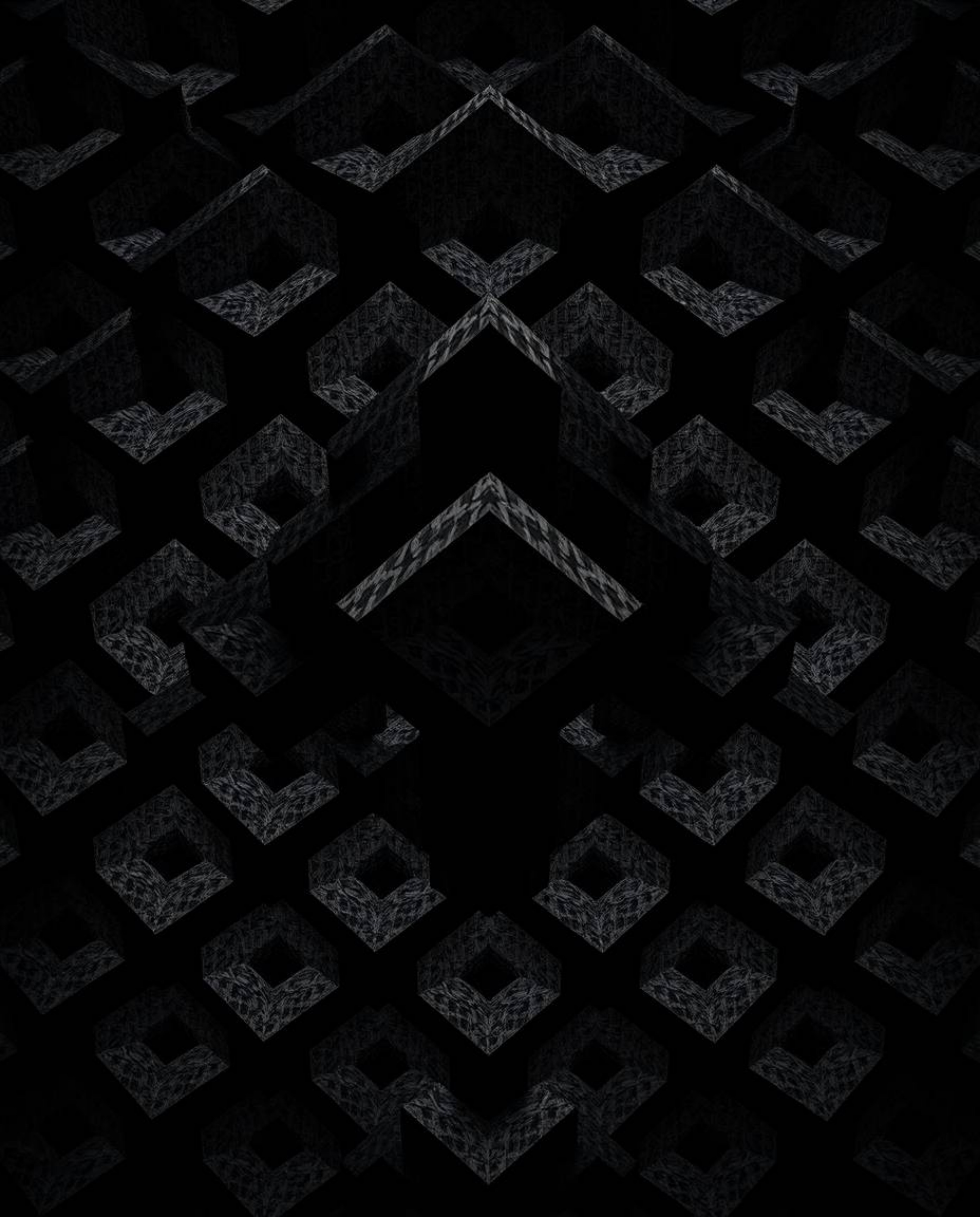 A high-resolution stock photo depicting a repetitive cube pattern in the style of Escher's impossible geometry.  Rendered in 