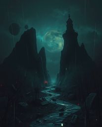 Immerse yourself in an eerie and creepy atmosphere with this digital glitch landscape, where the very fabric of reality seems