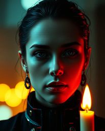 Explore a futuristic and dramatic sci-fi realm with this cinematic digital glitch art portrait. The artwork showcases a corru