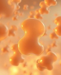 Explore a mesmerizing 3D render featuring translucent, fluid organic blobs gracefully floating in the vast expanse of space. 