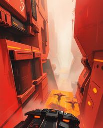Explore a high-angle perspective digital sketch featuring loose, painterly strokes and a futuristic interface composed of geo