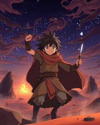 Embark on a thrilling Disney-style desert adventure with a brave hero reminiscent of Isekai anime. Experience a cinematic jou