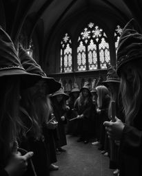 Explore the enchanting world of a magical school through stunning black and white photography.  Captured with extreme macro c