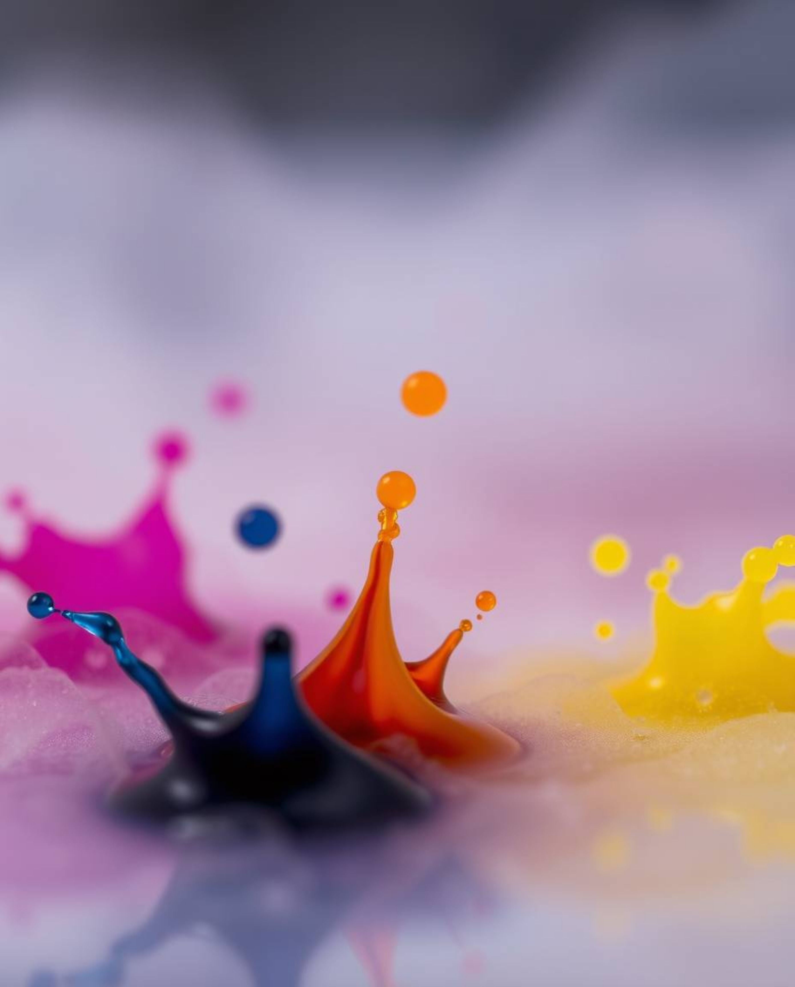 A captivating macro photograph showcases the vibrant chaos of ink swirling in water.  The image features colorful splash shap
