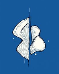 Explore a captivating hand-drawn sketch featuring futuristic 3D fluid shapes against a deep blue backdrop. The image boasts r