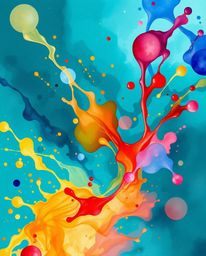 Experience a captivating blend of delicate watercolor artistry and surreal digital art with this dynamic piece. Rich, deep te