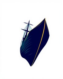 This captivating geometric logo design features a shipwreck illuminated deep underwater, rendered with clean lines and balanc
