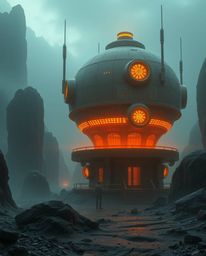 Experience the eerie beauty of futuristic sci-fi art. This collection showcases smooth, 3D fluid shapes with metallic texture