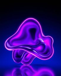 Immerse yourself in a mesmerizing visual experience featuring futuristic 3D fluid shapes outlined with glowing edges. Set aga