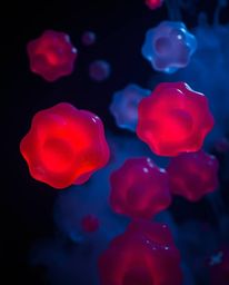 Explore a captivating world of high-contrast photography featuring floating 3D blobs of vibrant jelly. Rich burgundy and deep