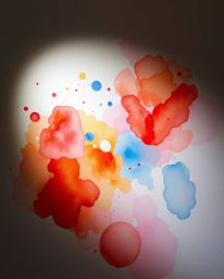 A captivating watercolor painting is dramatically lit with high-contrast, low-key lighting.  Smooth gradient transitions blen