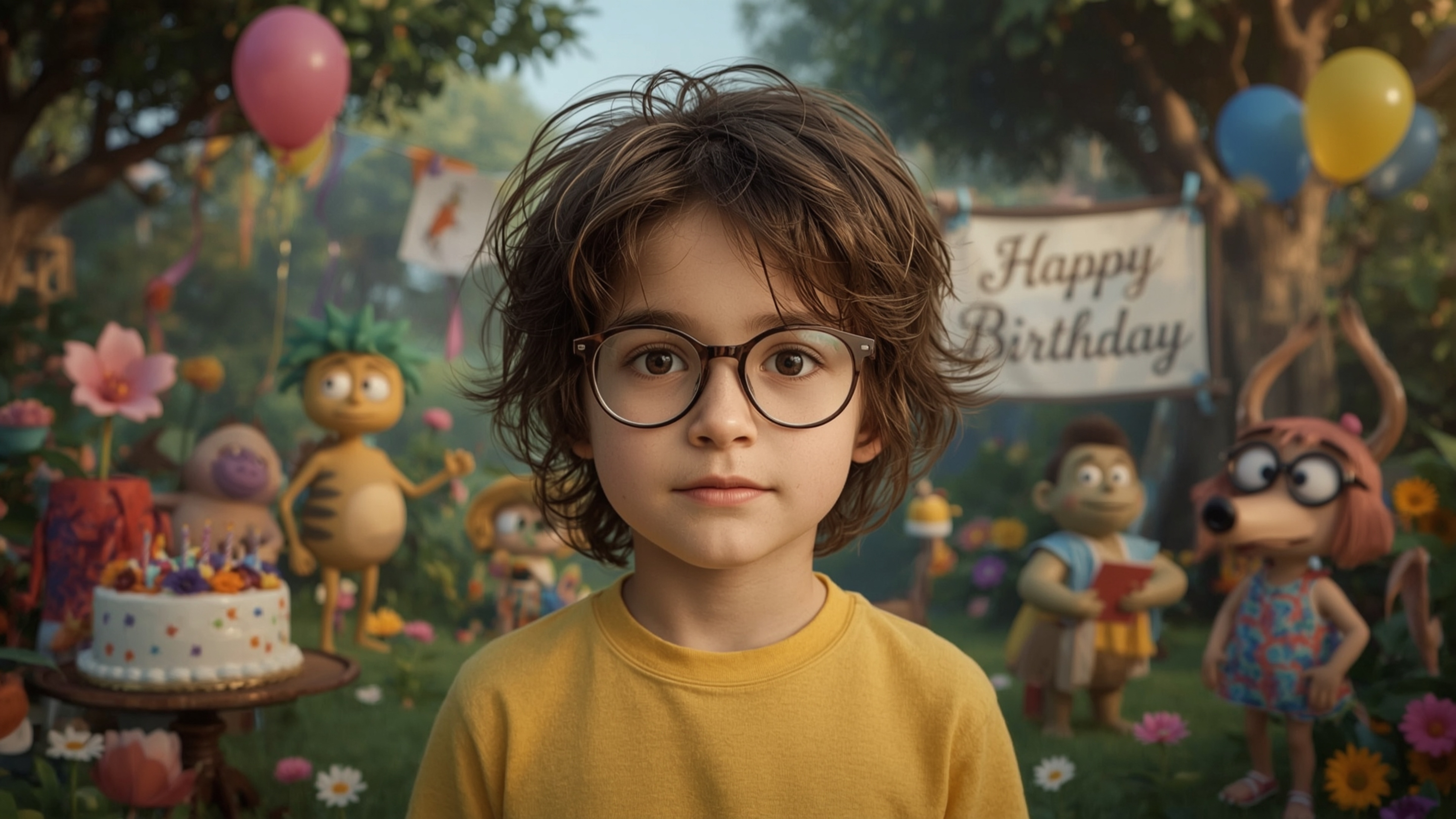 A high-resolution, commercially-professional stock photo captures a bright-eyed, bespectacled young prodigy with a kind, frec