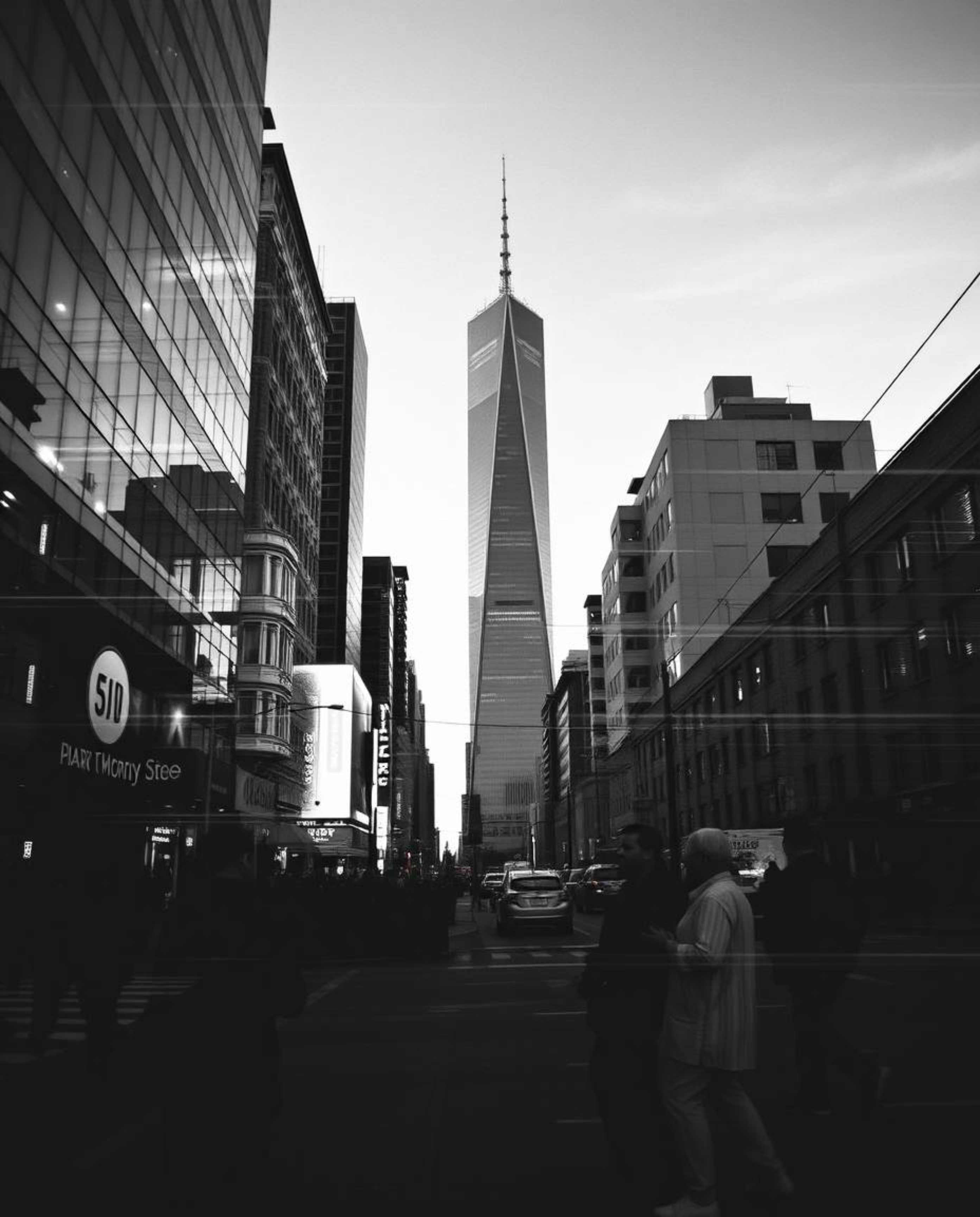 Explore the chaotic beauty of a timeless black and white urban landscape disrupted by digital glitches, captured through the 
