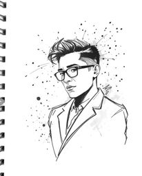 Explore a collection of dynamic and visually striking images, ranging from classic black and white hand-drawn sketches with v