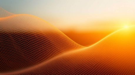 This stunning abstract poster design showcases the beauty of long exposure photography during the golden hour.  A warm gradie