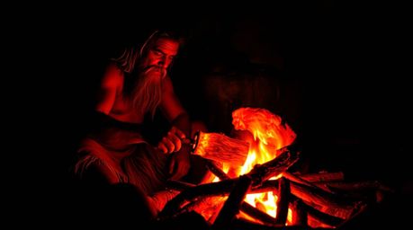 Imagine a scene from the dawn of time: a caveman skillfully preparing mammoth meat, the flickering light of the fire dancing 