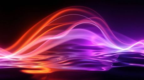 A captivating digital art piece emulates the aesthetic of long-exposure photography.  Neon gradient textures dynamically flow