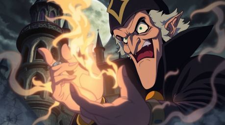 Experience a captivating blend of Isekai and Disney animation! This close-up depicts a classic Disney villain casting a spell