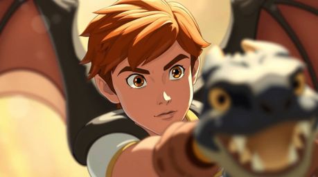 A charming prince with auburn hair and hazel eyes battles a fearsome dragon in this captivating 1950s-style animation.  The s