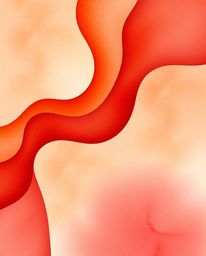Explore a delicate watercolor painting featuring warm 3D shapes adorned with a smooth gradient texture in vibrant reds and or