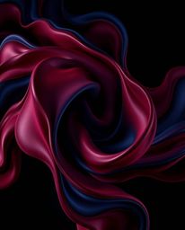 Explore a captivating 3D illustration featuring rich burgundy and deep blue fluid shapes seamlessly morphing into each other.