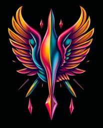 Explore a vibrant world where retro aesthetics meet cutting-edge 3D design. This symbolic traditional tattoo art print featur