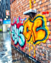This artwork captures a vibrant, hand-drawn sketch in a sketchnote style, portraying a rainy scene with a blurred bokeh effec