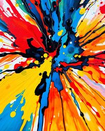 Explore a collection of high-angle art featuring bold acrylic paintings, mesmerizing ink in water splashes, and stunning macr