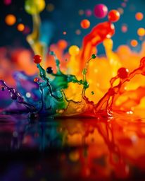 Experience the mesmerizing beauty of ink dissolving in water. This extreme macro close-up showcases vibrant splashes and dram