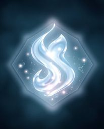 This design features an ethereal logo showcasing glassy, fluid 3D shapes in dynamic motion, beautifully surrounded by glowing