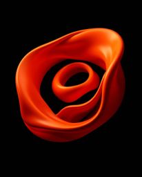 This stunning 3D illustration showcases fluid shapes gracefully morphing in an endless loop. Rendered with warm, high-contras