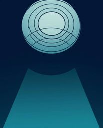 Experience a captivating isekai anime-inspired artwork featuring a minimalist geometric pattern of circles and lines in the B