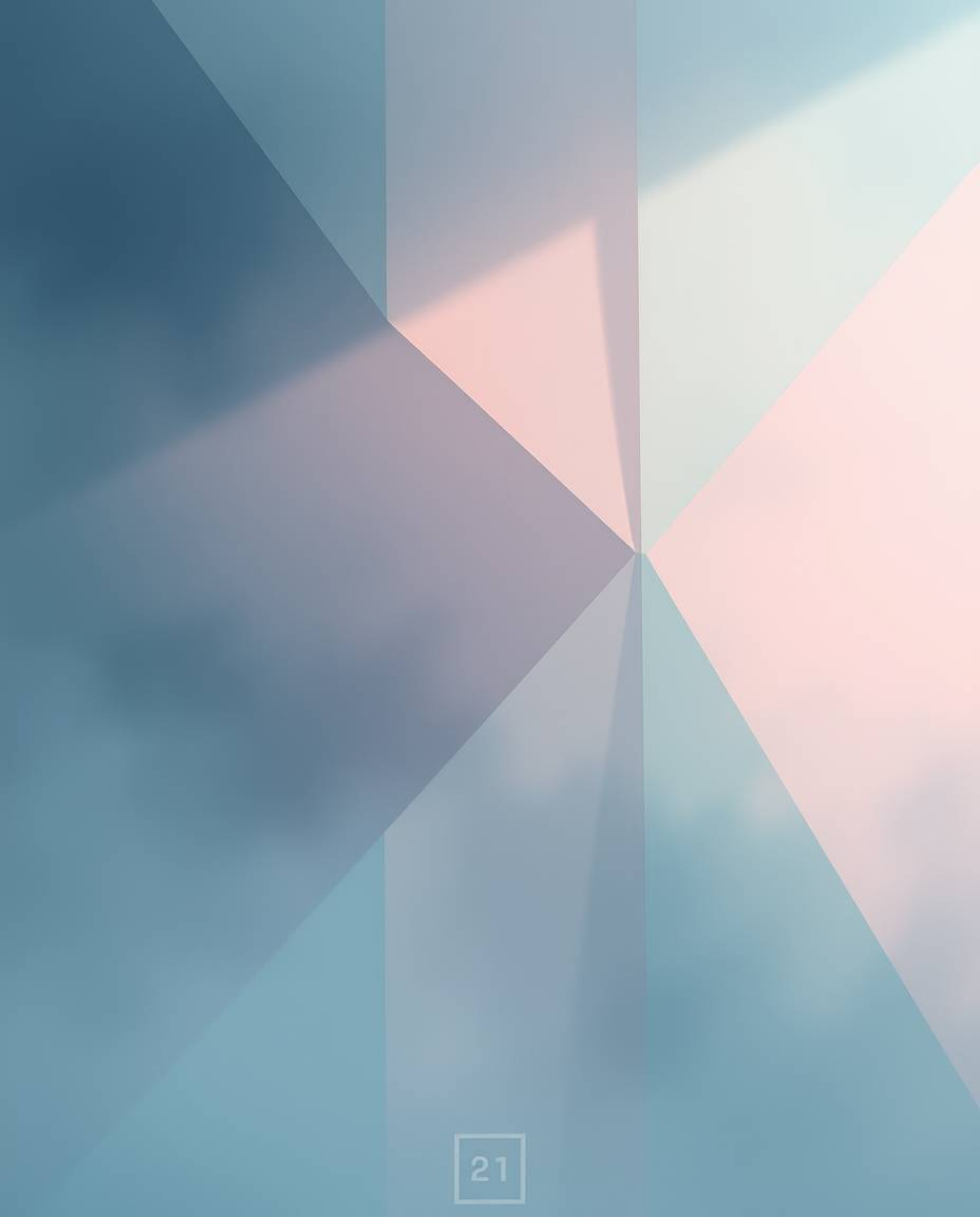 A misty and atmospheric digital sketch showcasing a tight close-up of geometric wallpaper, featuring pastel gradients and a s