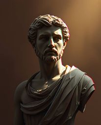 A captivating digital painting showcases a classical sculpture dramatically altered by a vibrant glitch effect.  Harsh lighti