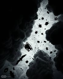 Experience a surreal and dramatic storm from a unique bird's-eye perspective. This high-contrast, low-key image captures the 