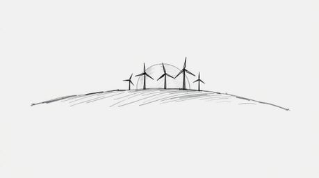 A captivating hand-drawn sketch featuring rough lines and textured pencil strokes on a clean white background. The scene depi