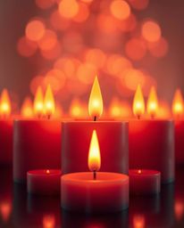 Experience mesmerizing 3D shapes bathed in dynamic warm candlelight.  These abstract artworks feature smooth gradient texture