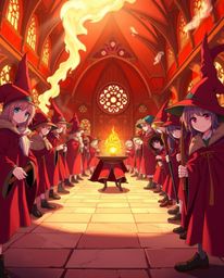 Immerse yourself in a vibrant Isekai anime world where a magical school is brimming with young wizards.  Experience the dynam