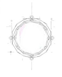 This artwork presents a gentle and soothing futuristic digital interface, uniquely rendered as a hand-drawn sketch. Featuring