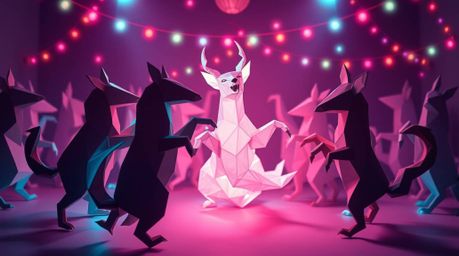 Experience an ethereal and spiritual animal dance party, brilliantly brought to life with disco lights and an intricate origa