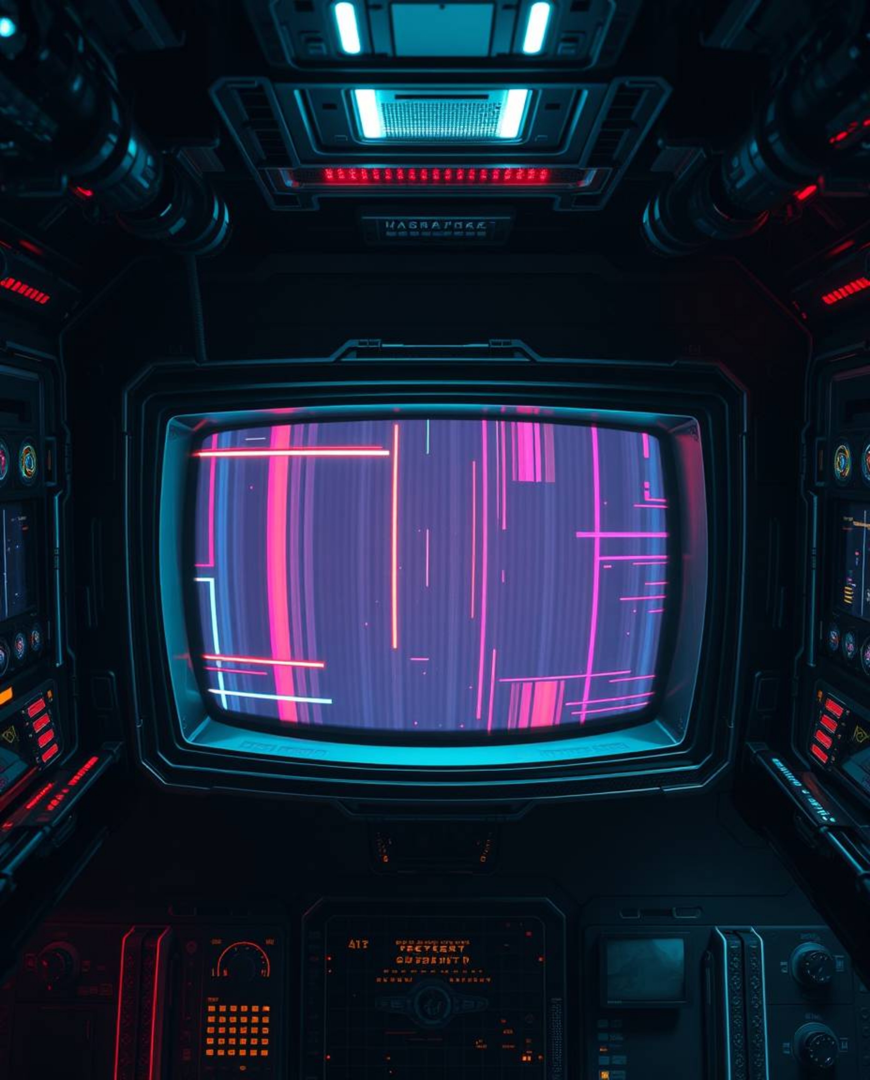 Experience a captivating futuristic sci-fi scene from a unique top-down perspective. This high contrast, low key overhead sho