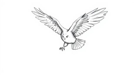 A hand-drawn sketch in the style of Pixar portrays a blind owl mid-flight, embodying the essence of Flow State as it teaches 