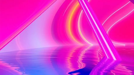 Explore a mesmerizing world of precise architectural color photography showcasing neon gradient textures dynamically flowing 